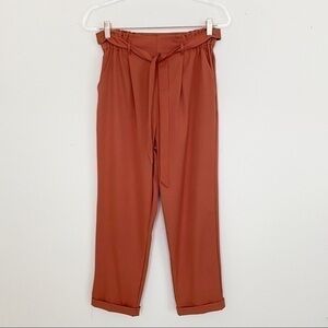 NWOT Mauve pink paper bag pants